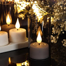 set of 6 or 12 rechargeable LED candles with timer and flashing