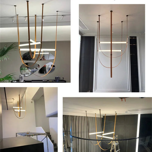 Creative minimalist postmodern glass tube LED pendant light - vue 5 sur 14