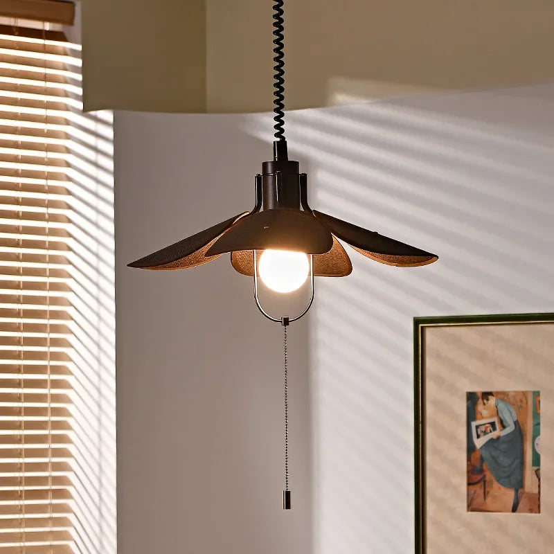 Wabi-sabi wooden pendant light for restaurants and bars