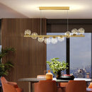 Nordic gold long glass ball chandelier for bar