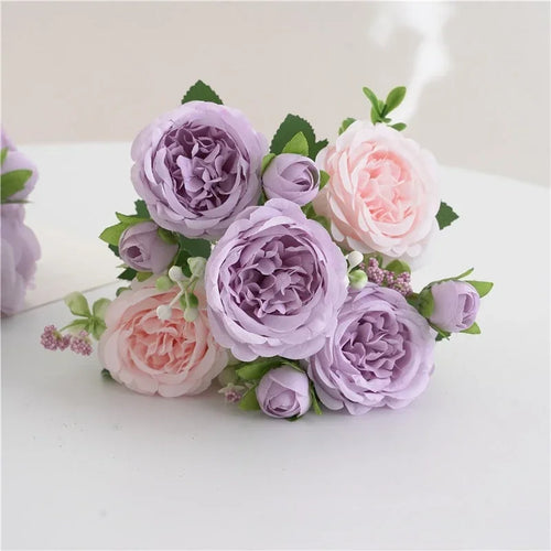 Artificial peony bouquet for indoor floral decoration - vue 8 sur 17