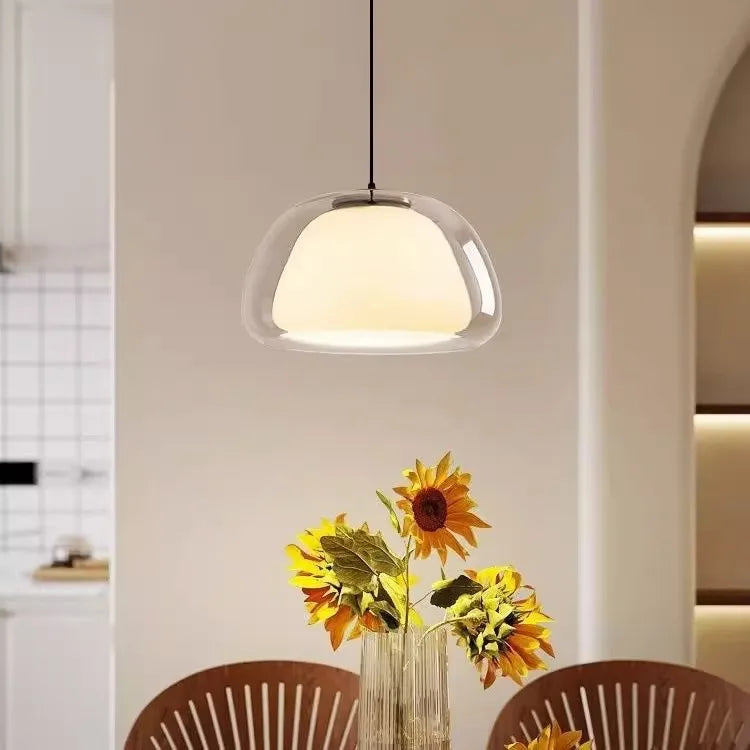 Double layer glass pendant light in Danish style for elegant interiors