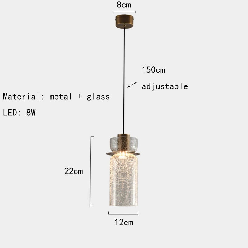 Adjustable creative glass pendant light for indoor lighting - vue 12 sur 12