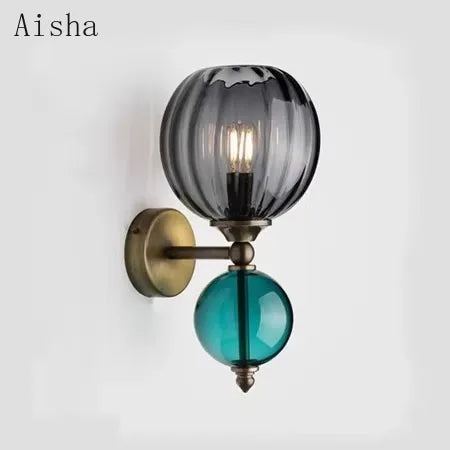 Modern coloured glass wall light for creative interiors