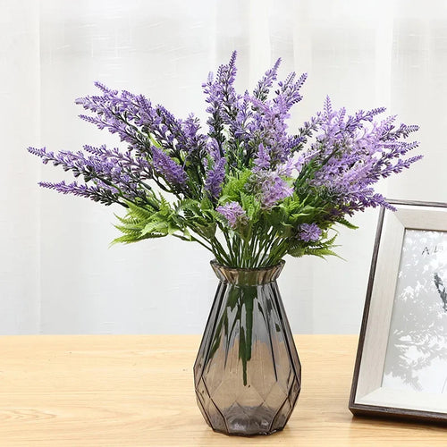 Set of 5 artificial lavender flowers for garden decoration - vue 4 sur 6
