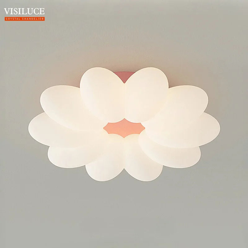 Flower LED ceiling light for children's bedroom three light colours