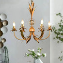 Vintage retro 6-arm iron chandelier for nostalgic lighting