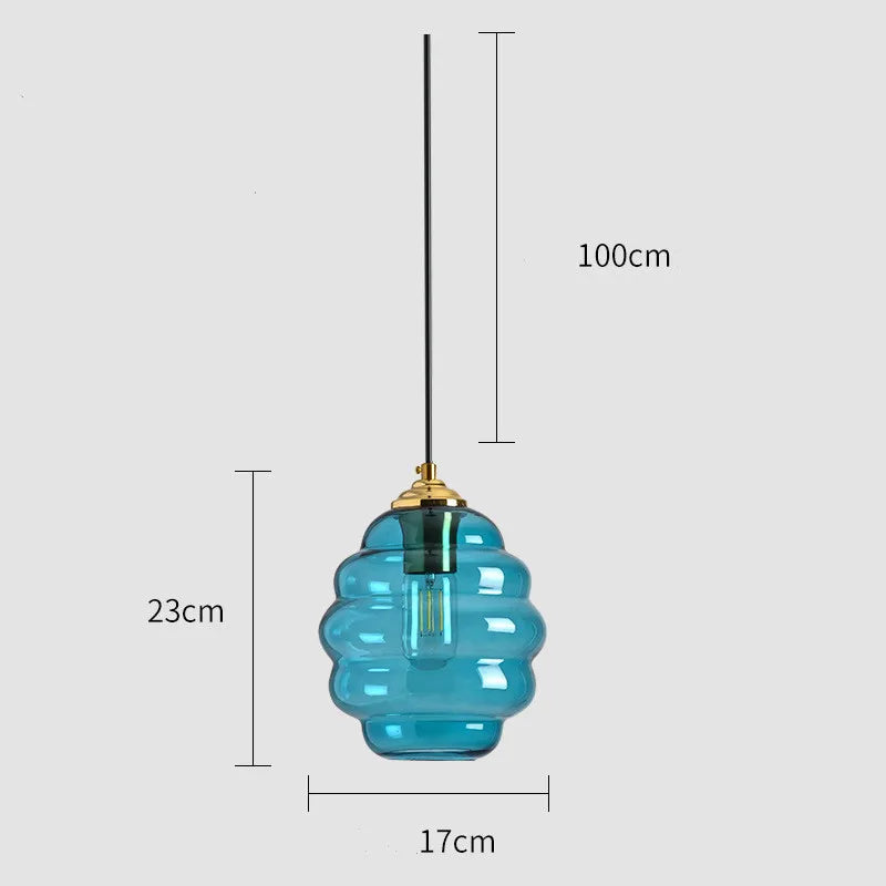 Modern stained glass pendant light for interior decoration - vue 11 sur 24