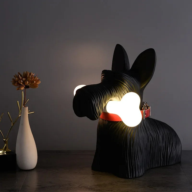 cartoon dog resin desk lamp interior decoration children