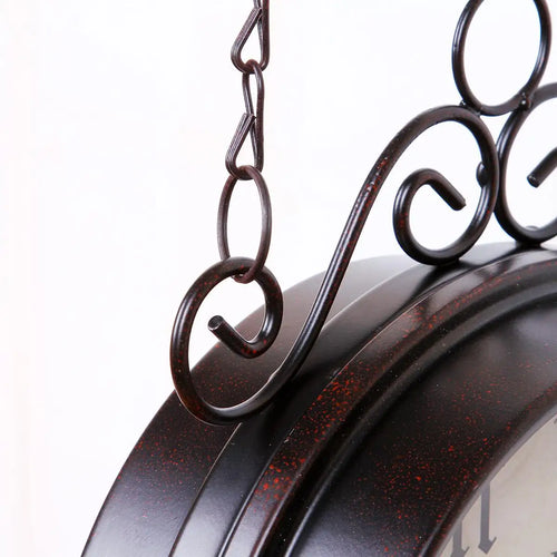 double-sided round wall clock with birds and rose - vue 6 sur 6