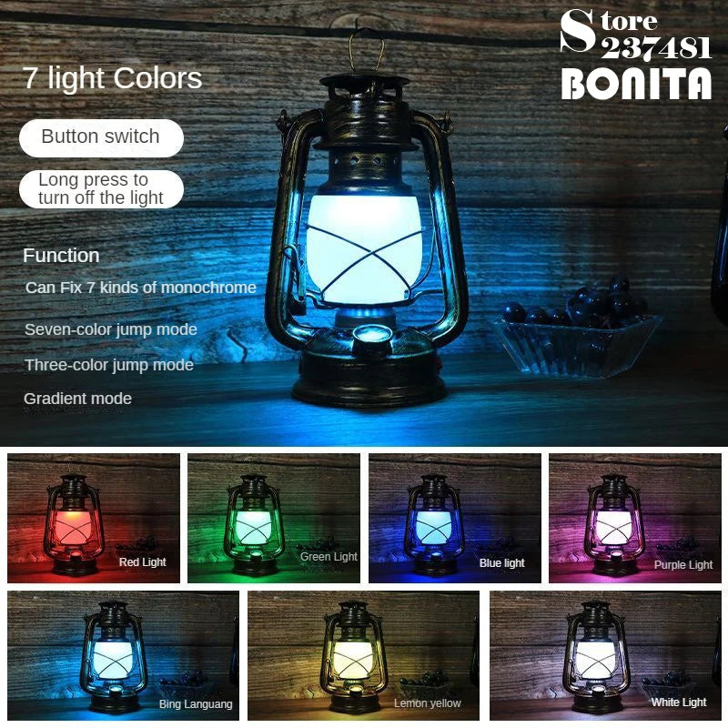 lampe de camping rechargeable étanche 7 couleurs d'éclairage variable - vue 10 sur 14