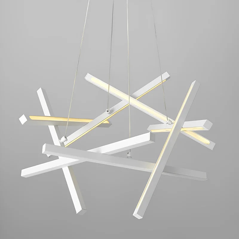 Modern LED pendant branch chandelier in metal nordic design - vue 6 sur 9