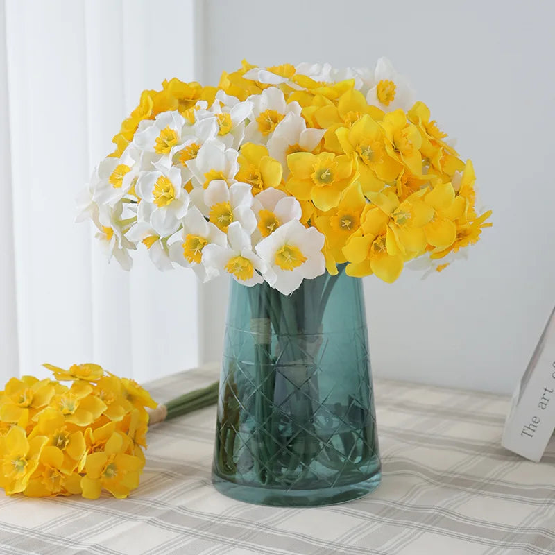 Set of 6 artificial narcissus flower bouquets for all decorations - vue 3 sur 9