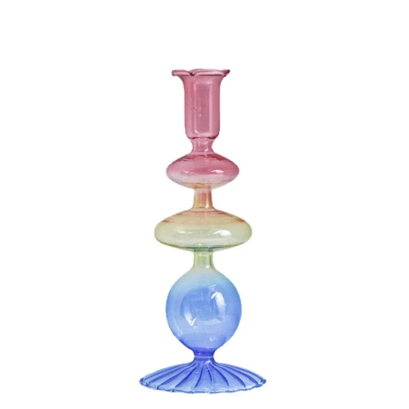 colored glass candle holder for wedding decoration and centerpiece