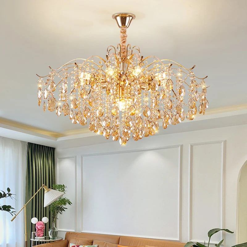 Modern nordic crystal pendant light, warm and elegant