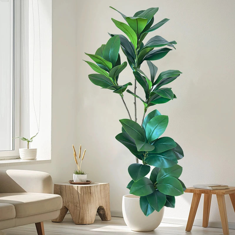Large artificial rubber ficus trees for Christmas decoration