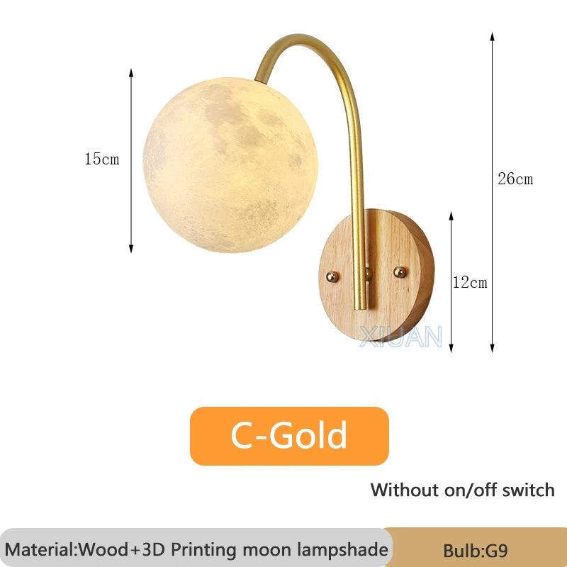 Nordic wooden wall light with cord switch cotton design - vue 14 sur 14