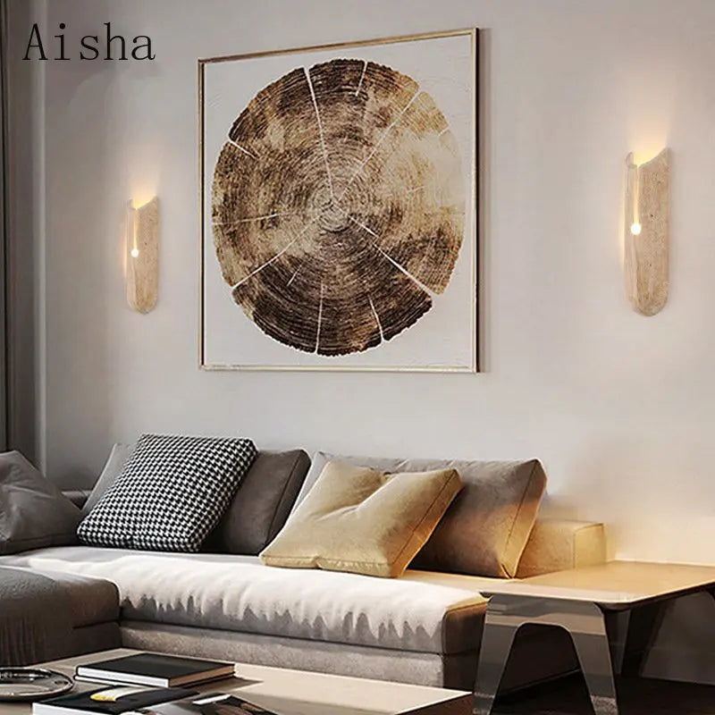 Creative vintage stone silent wall light for interiors