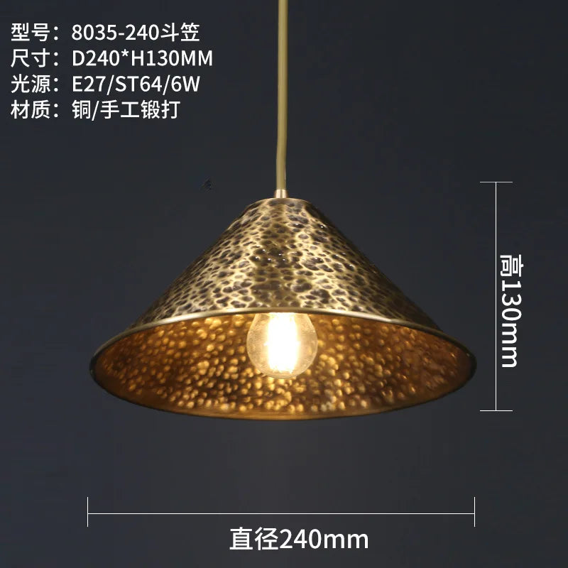 Chinese decorative copper chandelier for a zen atmosphere - vue 12 sur 14