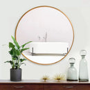 modern round mirror with aluminum frame for wall decoration