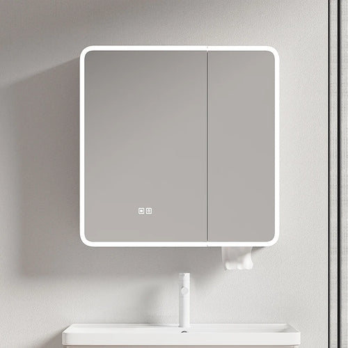circular aluminum wardrobe with mirror, smart lighting and storage - vue 3 sur 32