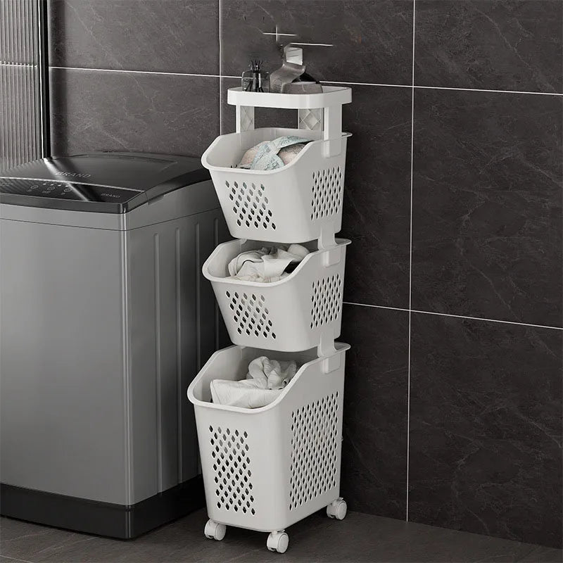 dirty laundry storage basket with practical wheels