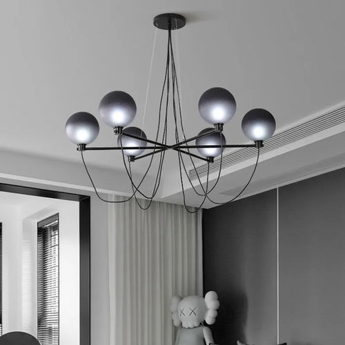 Nordic retro industrial glass ball chandelier - vue 3 sur 7