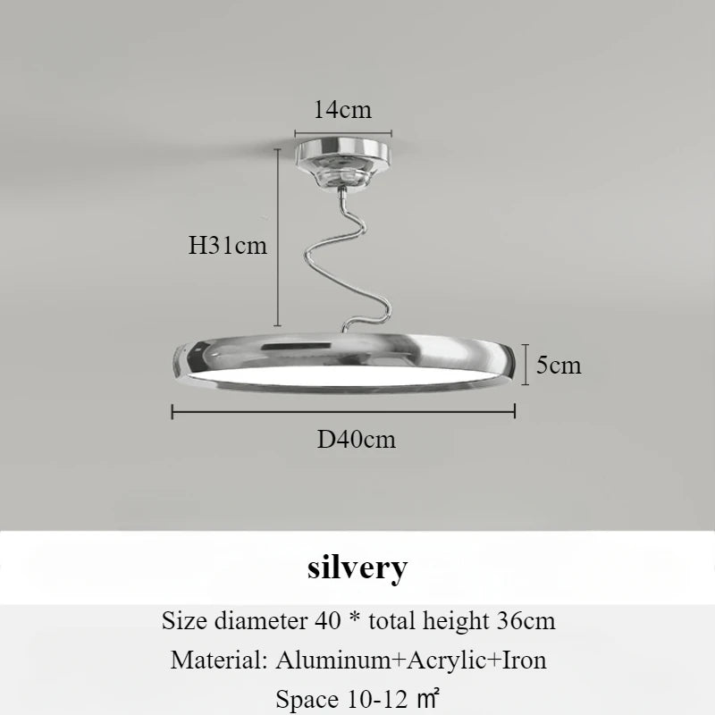 Modern minimalist Nordic aluminium chandelier with LED lights - vue 14 sur 18