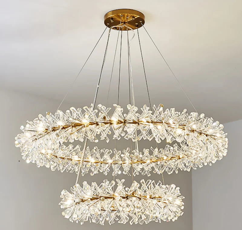 Modern crystal chandelier for elegant indoor lighting - vue 5 sur 14
