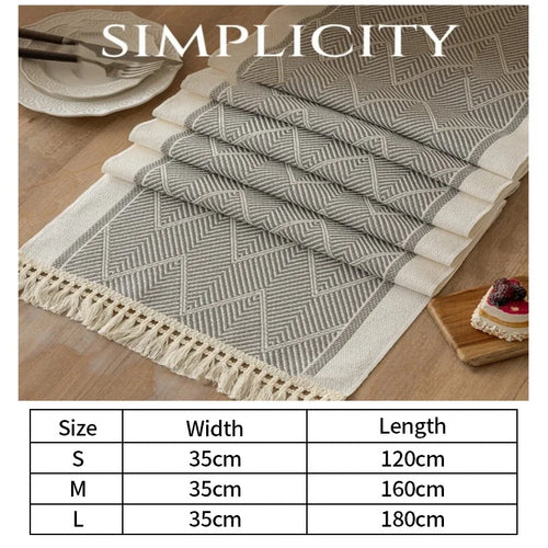 Waterproof polyester table runner with modern geometric pattern - vue 3 sur 4