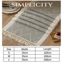 Waterproof polyester table runner with geometric pattern decoration