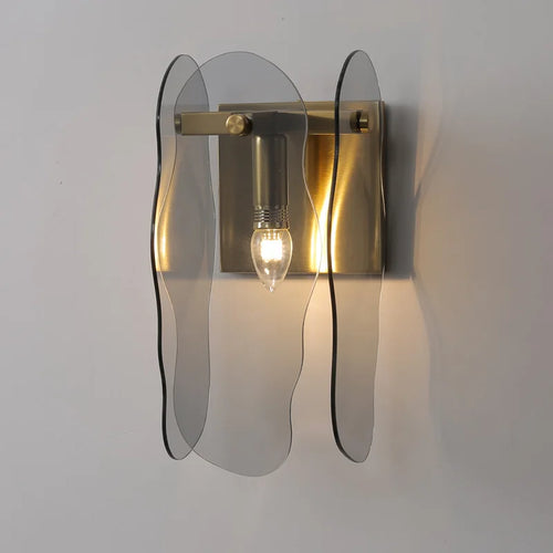 Modern gold glass wall light for interior decoration - vue 2 sur 8
