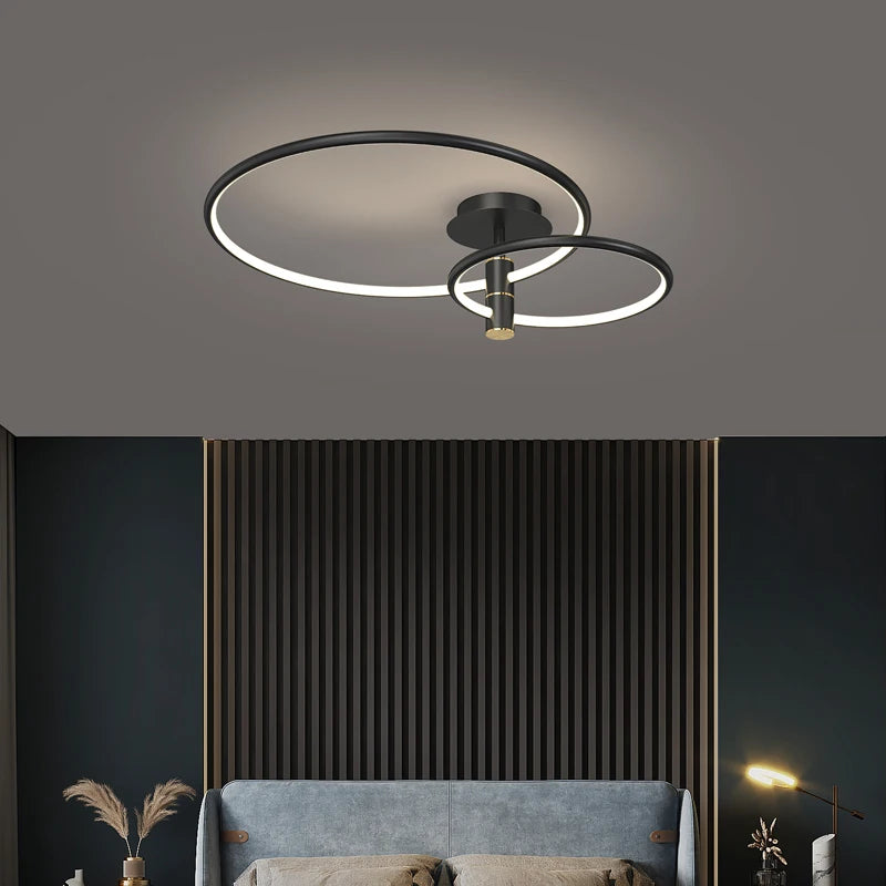 Luxury nordic style circular LED ceiling light for decorative interiors