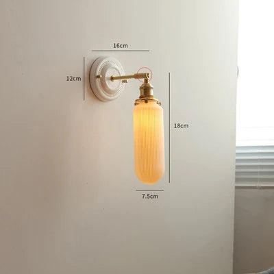Nordic Japanese white and copper LED wall light - vue 13 sur 23