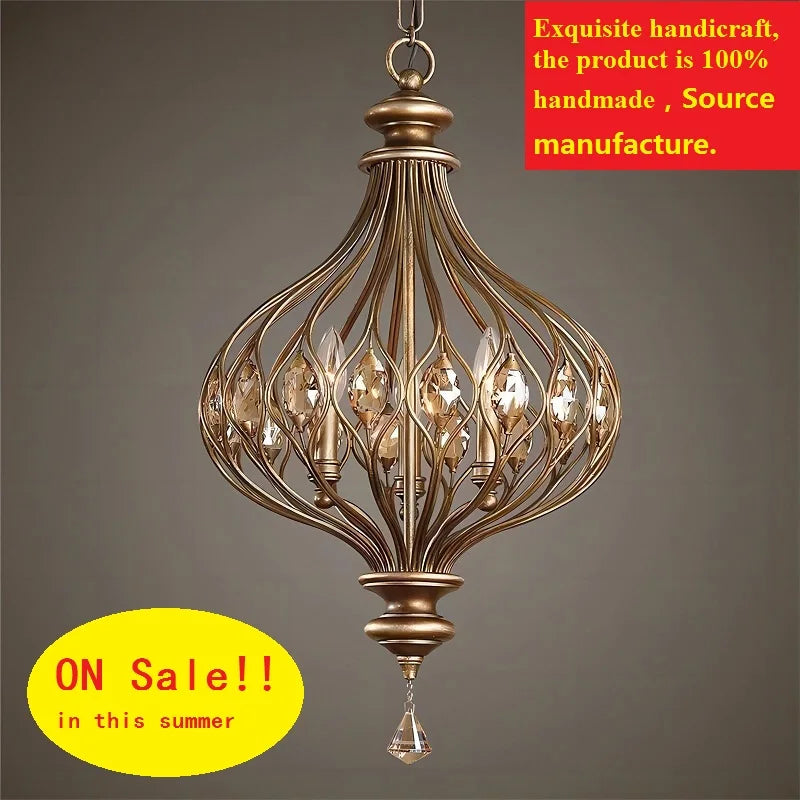 Vintage crystal pendant light for elegant retro style