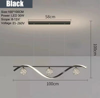 Modern Nordic Style LED Luxury Long Strip Table Lamp Creative New Dining Room Bar Simple Modern Chandelier