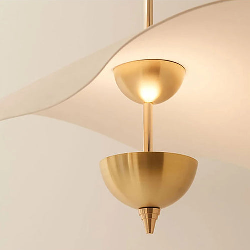 Gold metal lotus design art deco pendant light - vue 6 sur 10