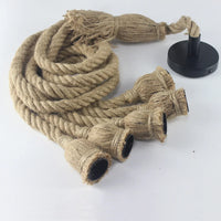 Retro industrial loft pendant light in hemp rope with edison bulb