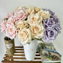 Artificial silk rose bouquet for festive decoration