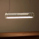 Modern clear glass chandelier with LED lighting