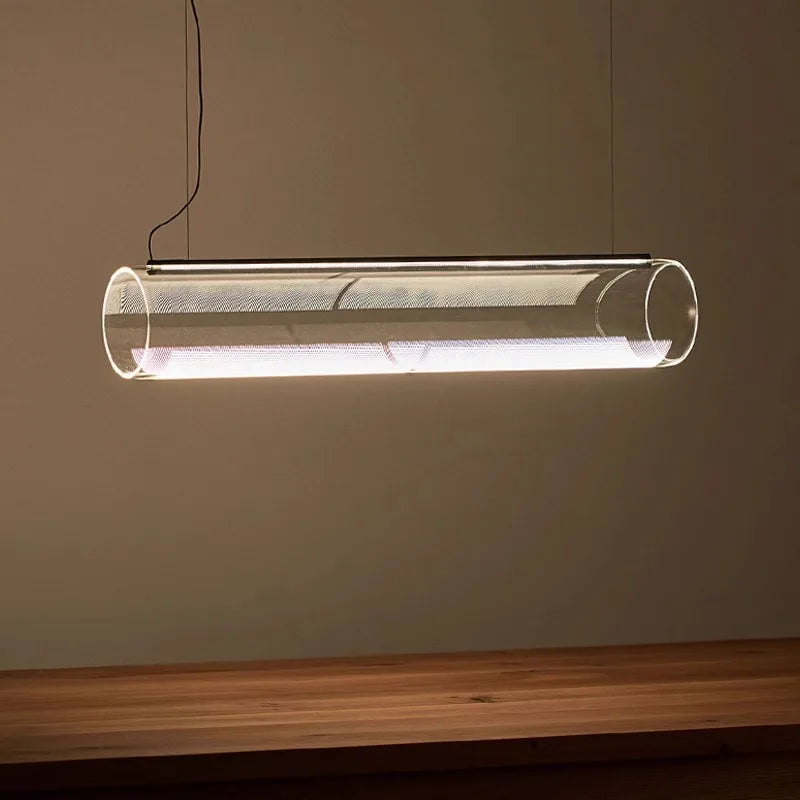 Modern clear glass chandelier with LED lighting