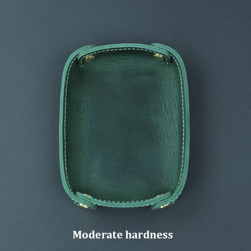 Genuine leather storage tray for various items