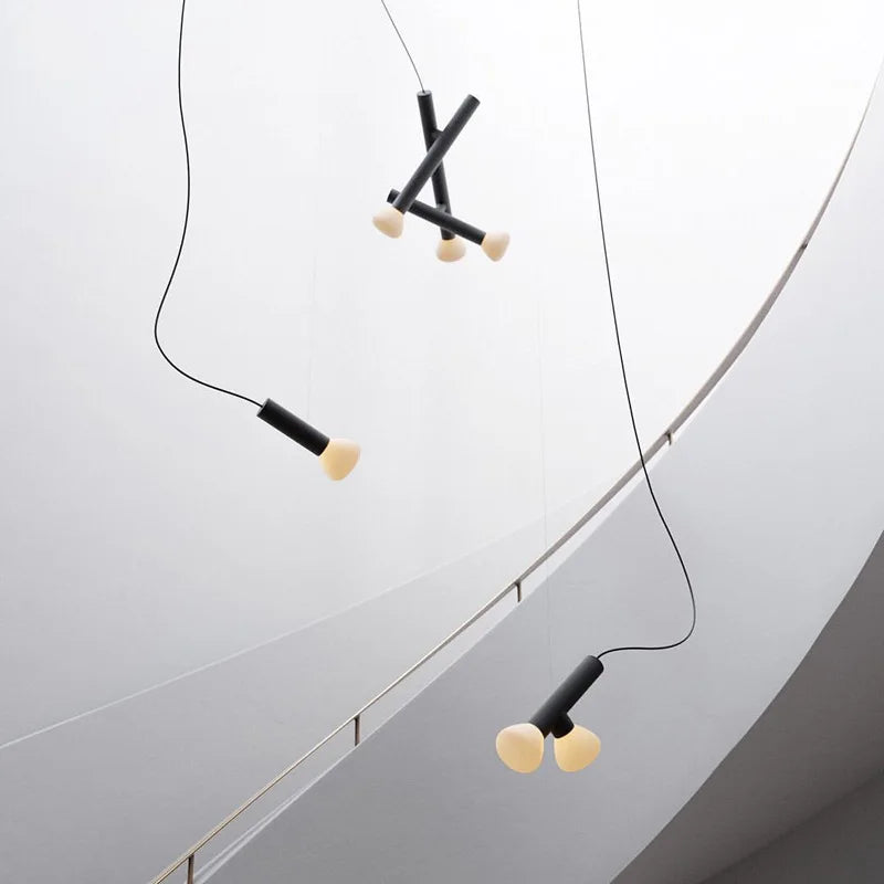 Adjustable artistic glass pendant light for decorative interiors