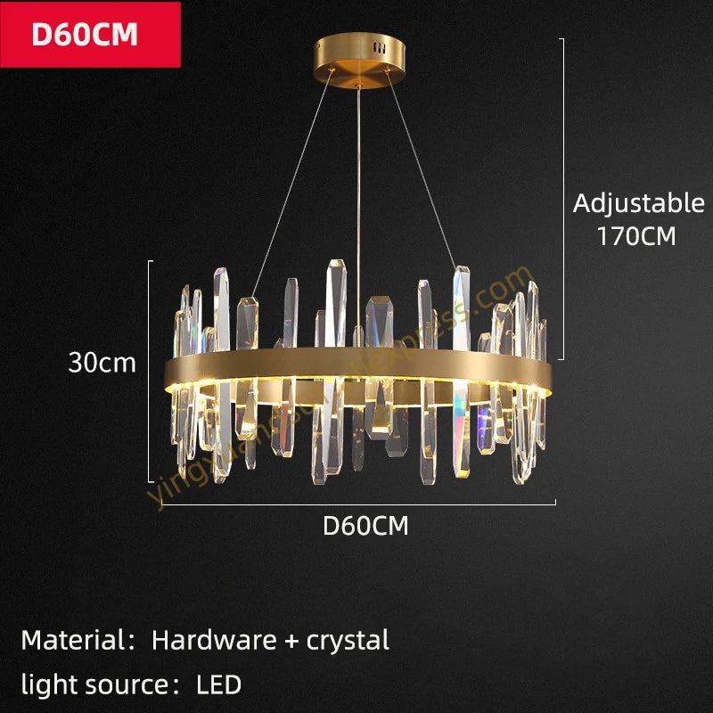 lustre en cristal à led design moderne pour intérieur - vue 10 sur 11