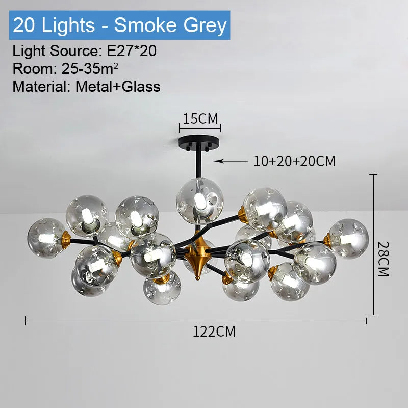 lustre industriel en verre pour intérieur élégant et moderne - vue 8 sur 14