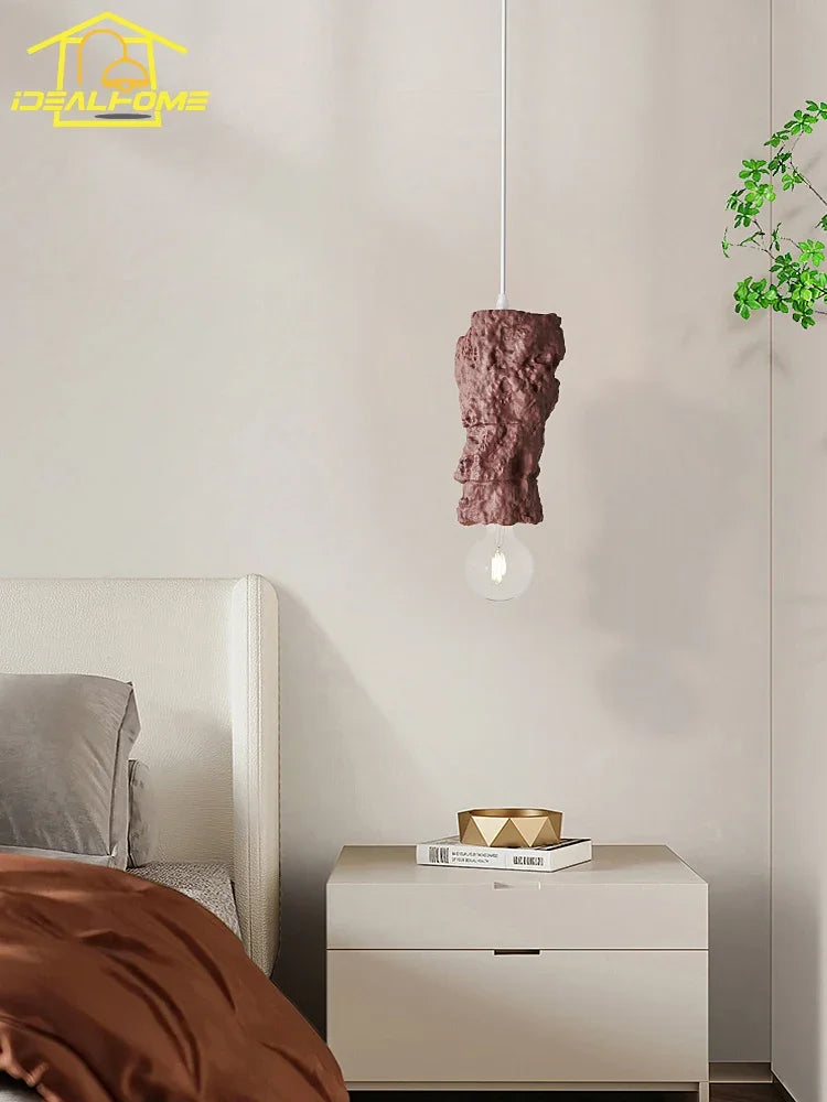 Wabi-sabi resin pendant light decorative indoor fixture - vue 5 sur 9