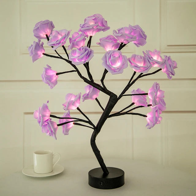 LED rose flower table lamp USB Christmas fairy lights night light home party wedding bedroom decor mother's day gift