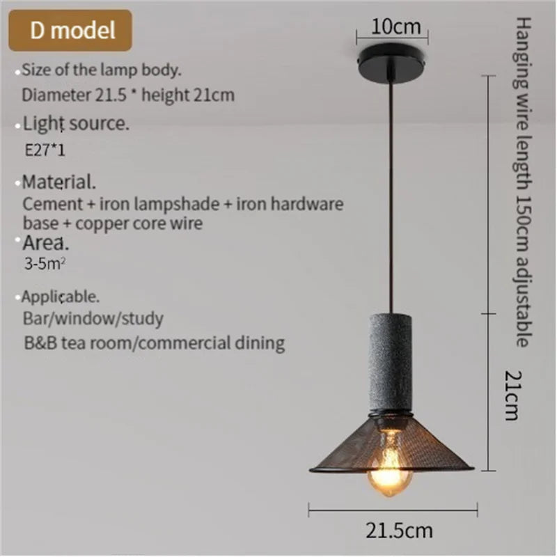 Concrete and iron pendant light - vue 13 sur 29