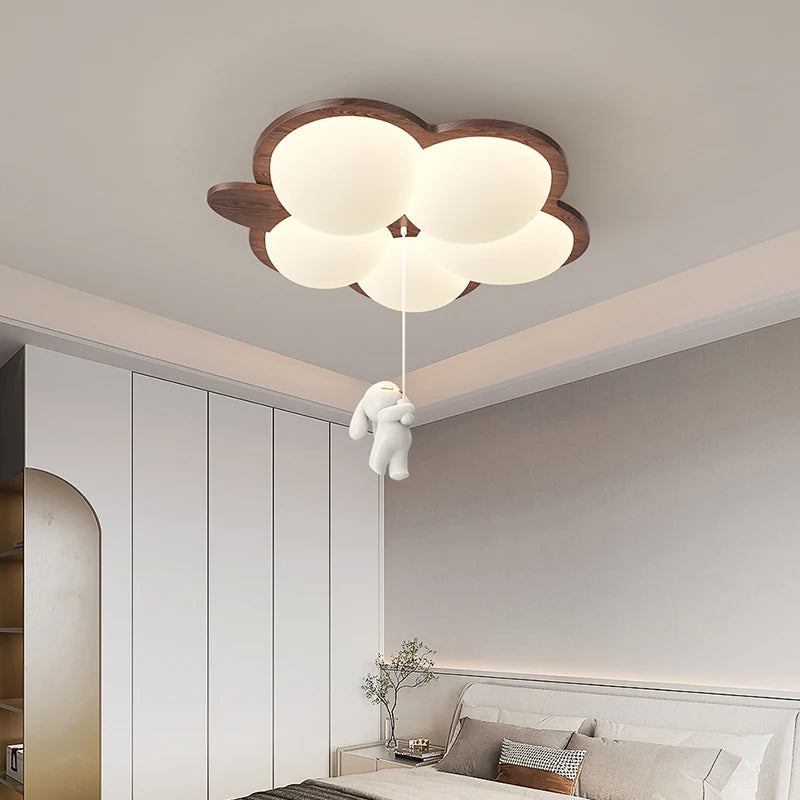 Retro wabi-sabi style ceiling light creative rabbit warm indoor lighting