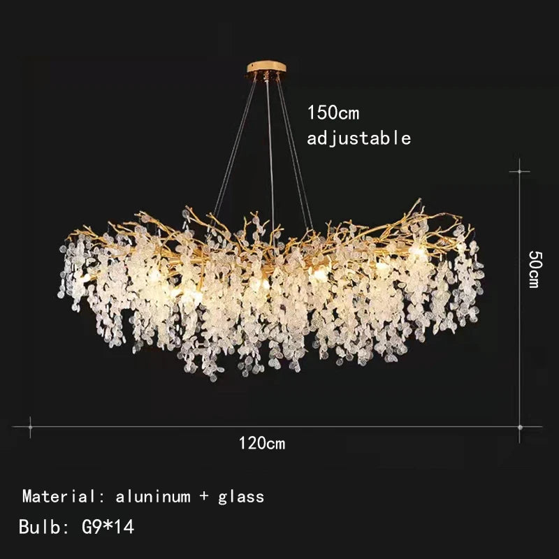Modern LED crystal and gold aluminium art deco wall light